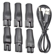 7-teiliges Set Netzkabel 5V Ersatzladegerät USB-Adapter für elektrische Haarschneidemaschinen, Barttrimmer,