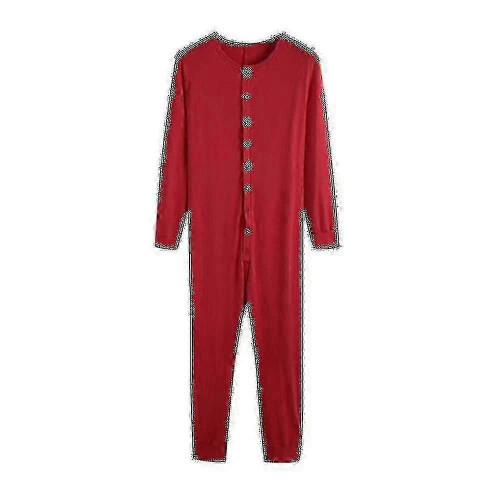 Men's One Piece Long Johns Night Pajama 1