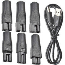 7 Stück 5V USB-Netzkabel als Ersatzladegerät für Haarschneidemaschinen, Barttrimmer, Rasierer und Beauty-Geräte