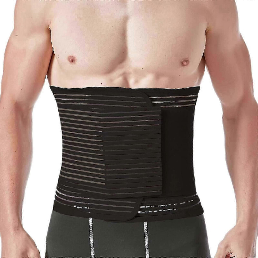 Black Postpartum & Post Surgery Abdominal Binder For Women & Men - Hernia Support Belt (, Large)