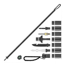 Fold Hiking Trekking Pole, Adjustable Length Aluminum Walking Stick, Trekking Staff with Locking Mechanism