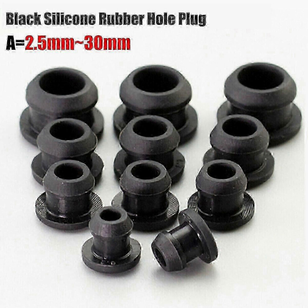 Silicone Rubber Snap-On Hole Plugs 2.5Mm-30Mm Black Blanking End Caps For Tube Pipe 9409192931535