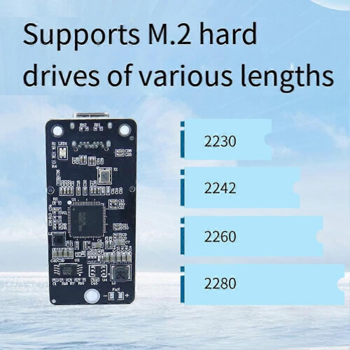 M.2 SSD Enclosure RTL9210B Adapter Board Dual-Protocol NVMe/NGFF External Hard Drive Adapter 10Gbps 1