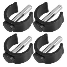 4 abrazaderas de cierre en forma de C compatibles con bastones ajustables y muletas, clips de asa con