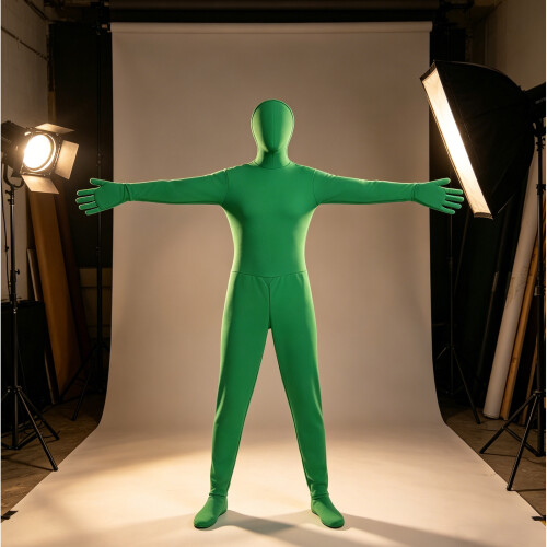 Body complet écran vert Body Polyester pour vidéo effet-Bleu XXL 2