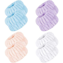 8 pezzi di braccialetti in microfibra per il lavaggio del viso, braccialetti assorbenti per spa compatibili