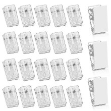 Pack of 20 Self-Adhesive Spring Clips, Transparent Plastic Photo Clips for Wall, Office, Home, School Use