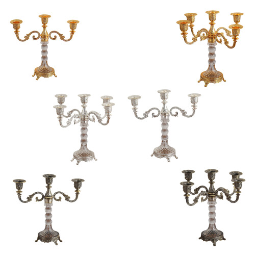 Tapered Candle Holders Candelabra Decorative Candle-silver 5 1