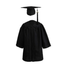 Kinder afstudeerjurk en -pet set met rits - academische jurk van polyester