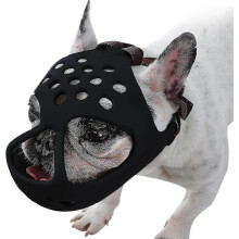Museruola regolabile e traspirante in morbido silicone, compatibile con cani a muso corto - Bulldog