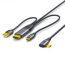 USB C - DisplayPort -kaapeli 4K@60Hz kosketusohjauksella kannettaville näytöille ja VR-pelilaitteille