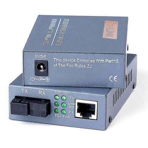 Gigabit Single-Mode Fiber Optic Media Converter Transmitter Receiver Set