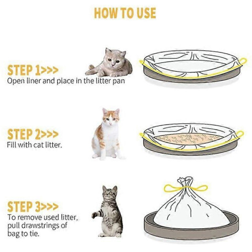 Cat Litter Box Liners, Extra 21 Count Jumbo Drawstring Bags 2