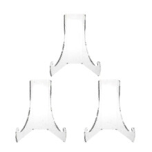Paquete de 3 soportes transparentes para platos - Caballetes de exhibición resistentes y estables compatibles