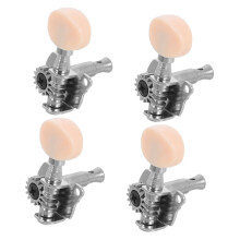 4pcs Ukulele Tuning Pegs Set, Locking Tuners with Open Gear, Short Steel Post for Precise Tuning