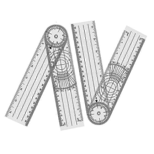 4-Piece Goniometer Set for Physiotherapy, 360-Degree Rotation