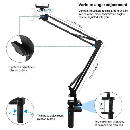 Cell Phone Bracket Bed Desktop Folding Cantilever Overhead Bracket 1