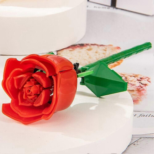 Romantic Rose Bouquet Building Blocks Eternal Model Red 1