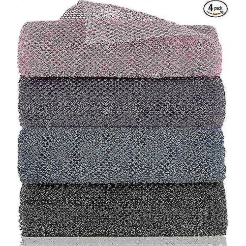 4-Pack African Exfoliating Body Scrub Net, Bath Sponge for Deep Cleansing