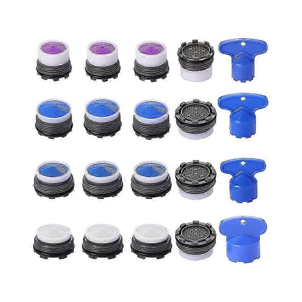 20Pcs Faucet Aerators, M16.5 M18.5 M21.5 M24 Water Saving Flow Restrictor With Wrench For Kitchen Bathroom Sink 9409192929297