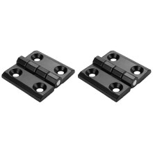 6-Pack Black Aluminum Cabinet Door Hinges 50mm x 50mm, Furniture Hardware