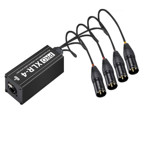 Extensor de Cabo de Rede DMX e Áudio XLR de 4 Canais, Extensor de Sinal de Rede DMX512 para Iluminação de Palco e Estúdio B