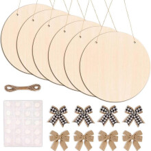 6 Pack Wood Circles for Crafts 12 Inch Unfinished Wood Slices Discs