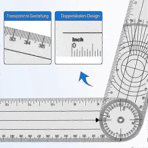 4-Piece Goniometer Set for Physiotherapy, 360-Degree Rotation 1