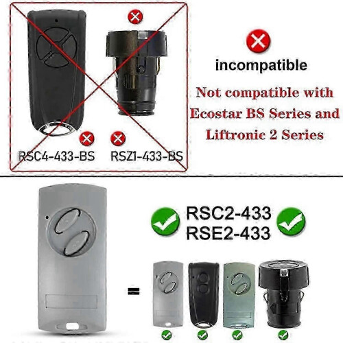 ECOSTAR RSC2 RSE2 433MHz Remote Control Garage Door Opener 2