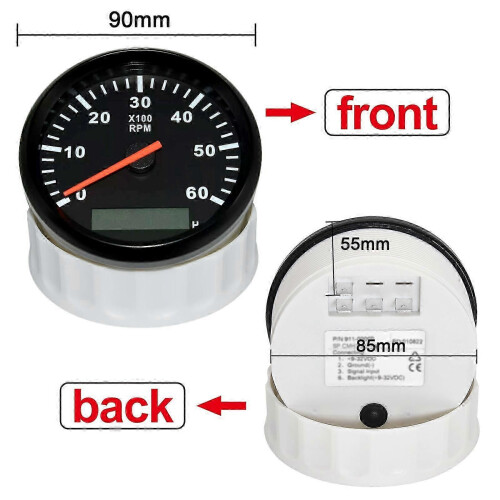 85MM LCD στροφόμετρο ωρόμετρο 3000-8000 σ.α.λ. για κινητήρα ντίζελ, 2