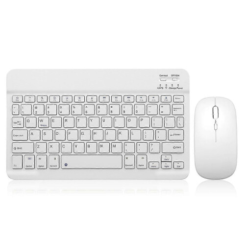 Bluetooth Keyboard with Battery-Powered Mouse for Android Windows B