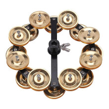 Musical Kalimba Hi-Hat with Row Alloy Jingles Drum Set ,Gold