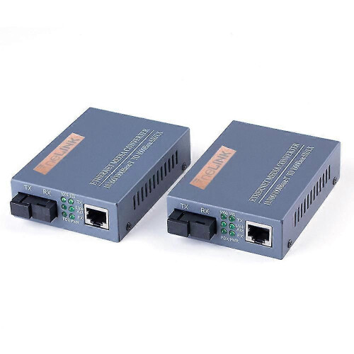 Gigabit Single-Mode Fiber Optic Media Converter Transmitter Receiver Set 1