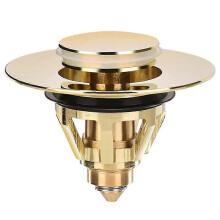 Drain Fitting Washbasin, Universal -Up Valve Plug, Sink (Gold)