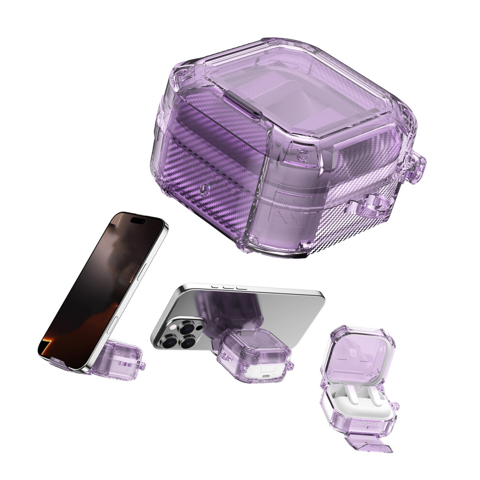 Transparent Shockproof Cover For Buds4/4Pro Headphone- Purple 7704001109962