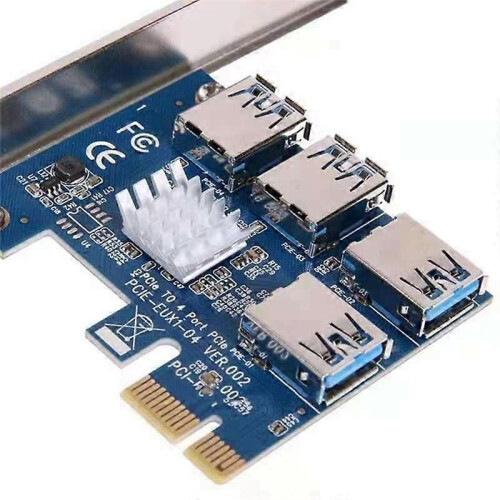 Κάρτα PCI-E Express Riser, 1 έως 4 υποδοχές USB 3.0, προσαρμογέας πολλαπλασιαστή κόμβου 2