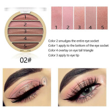 5 Colors Glitter Matte Eyeshadow Powder Makeup Eyeshadow Cosmetic Tool (N2)