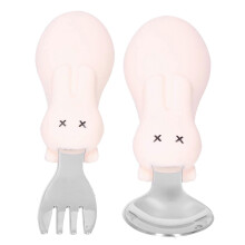 Baby Fork Spoon Set Stainless Steel Toddler Feeding Utensils Spoons Forks Tableware SetBeige
