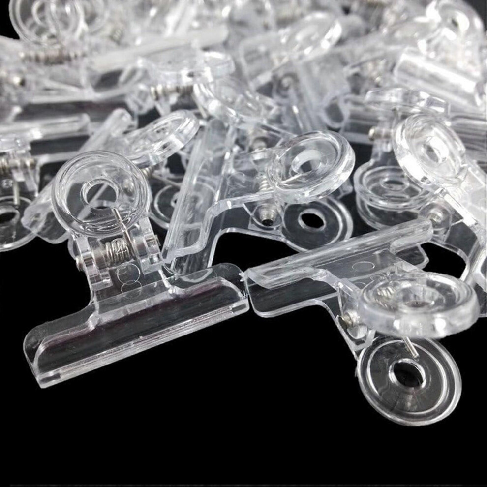 200Pcs Plastic Bulldog Clips, Utility Paper Clips, Hinge Clips For Home, Office Use Clear 9409192944818
