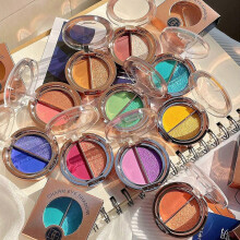 BEAUTY GLAZED Παλέτα σκιών ματιών Double Colors με γκλίτερ υψηλής χρώσης, φορητή 02