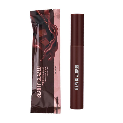 Μάσκαρα BEAUTY GLAZED 8g για όγκο, καμπύλες, πυκνές, μακράς διαρκε