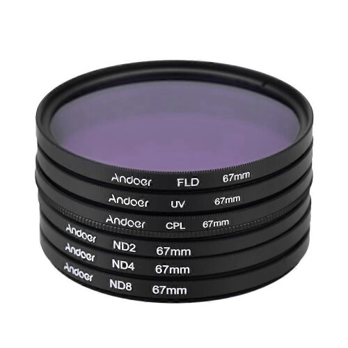 Κιτ φίλτρων φωτογραφίας Andoer 67mm UV+CPL+FLD+ND(ND2 ND4 ND8) Σετ φίλτρο 1