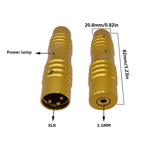 Convertisseurs de son XLR de puissance 48 V plaqués or à 3,5 mm 2