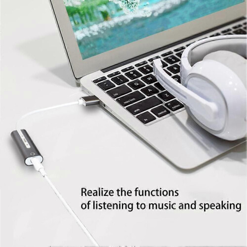 External USB Sound Card Aluminum Alloy for All Computer Systems, 7.1 Stereo 1