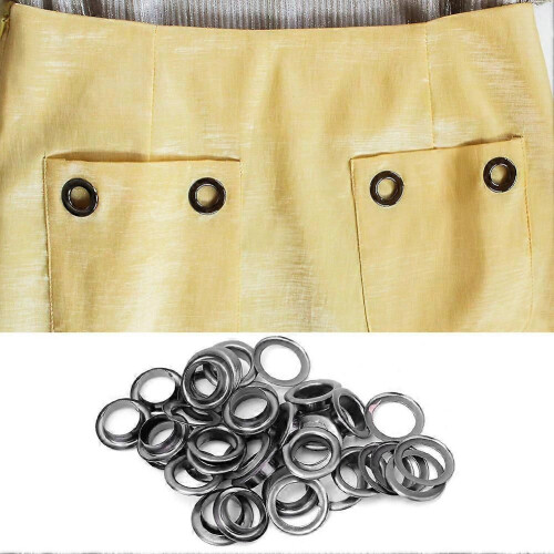 100 Pcs Brass Cloth DIY Tool Knitting Accessory Anti Rust Leather Craft Eyelet(Black 5mm) 1
