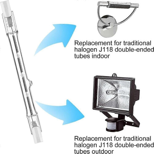 R7s Halogenlampen, 7er-Pack, 118 mm, dimmbar, 230 V, Wolfram-Linearlampe, 150 W 1