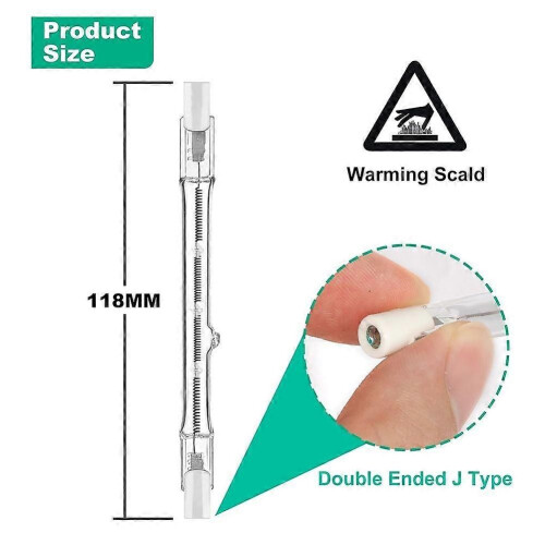 R7s Halogenlampen, 7er-Pack, 118 mm, dimmbar, 230 V, Wolfram-Linearlampe, 150 W 2