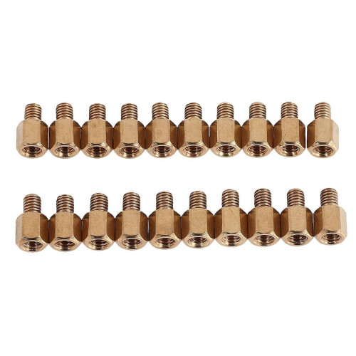20 pcs PC PCB Mainboard Spacer Hexagonal Brass M3 * 5 + 4 mm 1