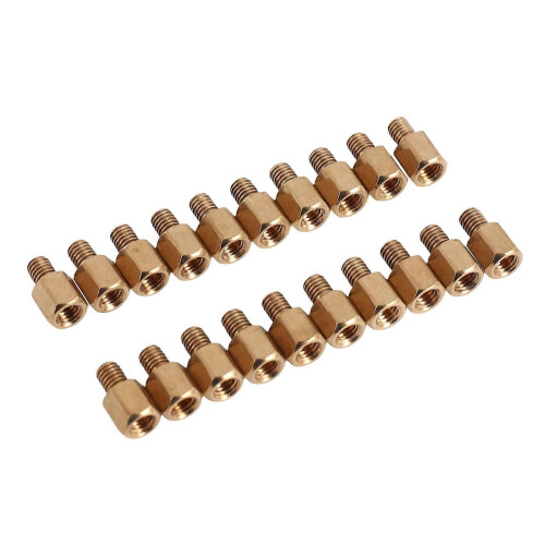 20 pcs PC PCB Mainboard Spacer Hexagonal Brass M3 * 5 + 4 mm 2