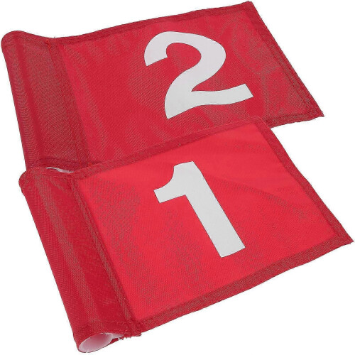 Mini Golf Flag Polyester Training Flags for Golfers - 2Pcs Outdoor Practice Aid for Golf Training 2